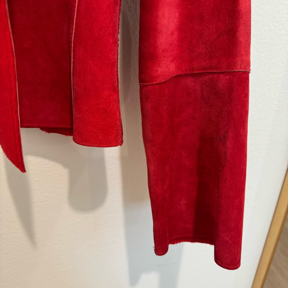 100% Leather VINTAGE Newport News Red Jacket - Picture 5 of 10